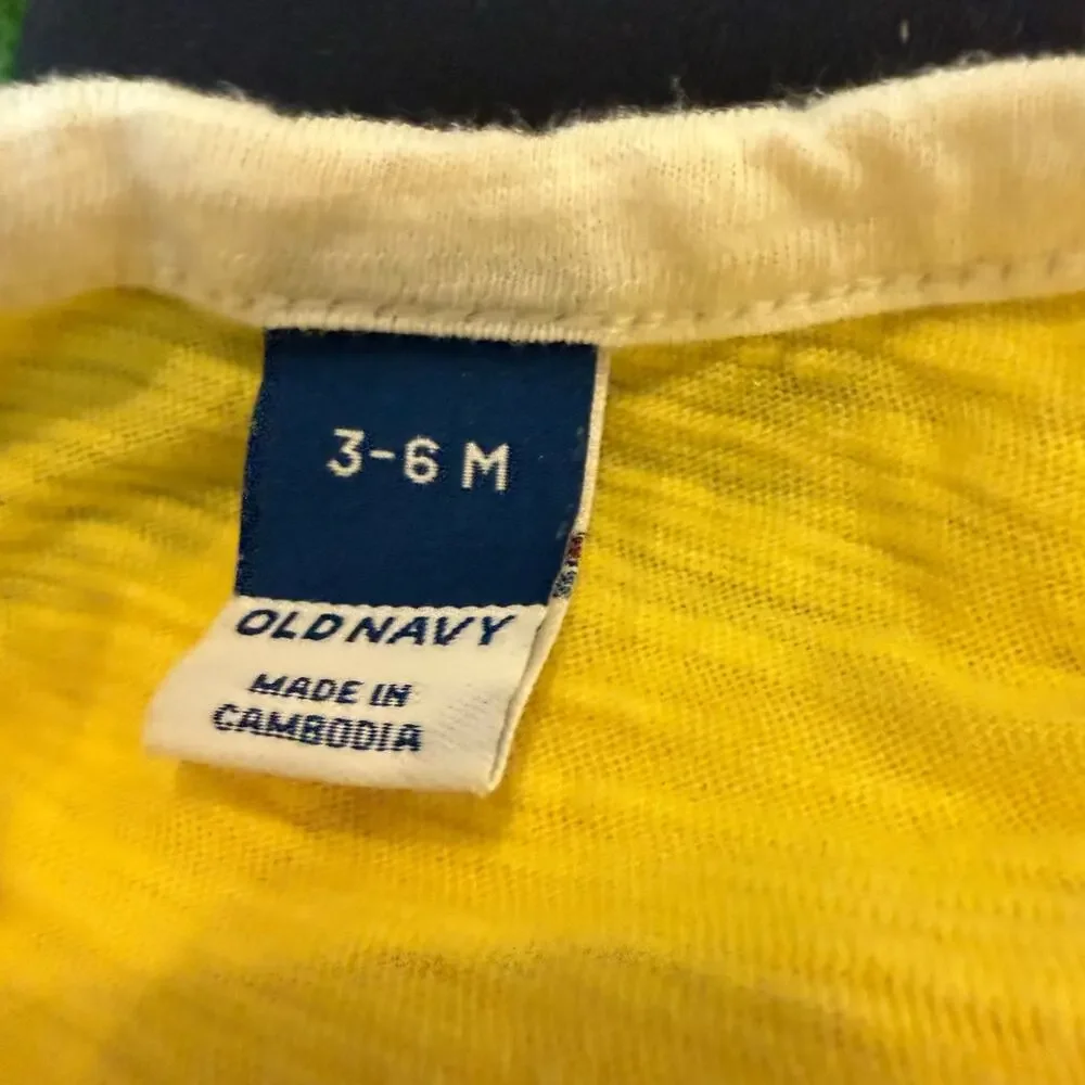 Old Navy Yellow Henley Romper Jumpsuit One Piece Outfit Baby Boys 3-6 Months